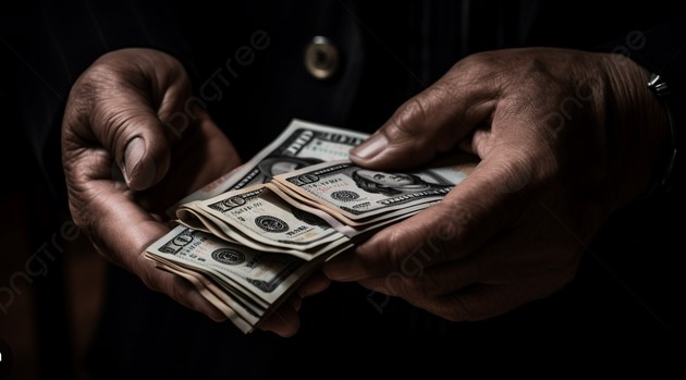 person holding money